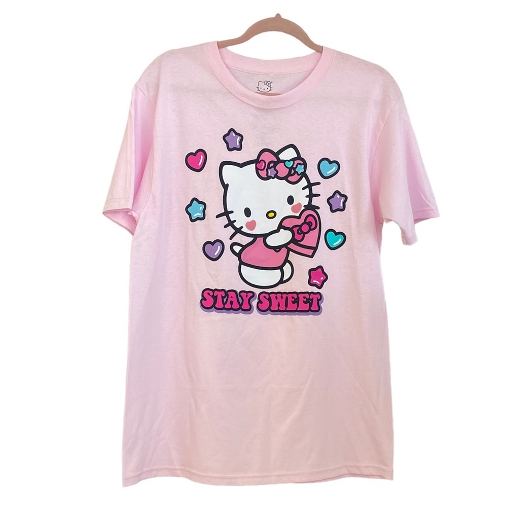 🎀 Hello Kitty- Pink Oversized ✨ Stay Sweet ✨ Shirt  — Kawaii Lolita Style Y2K